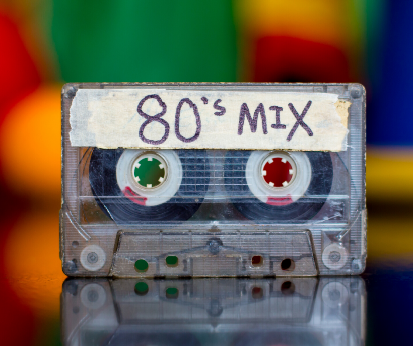 Iconic cassette tape from the '80s