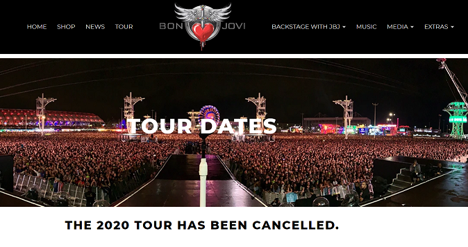 Bon Jovi's announcement on its official website