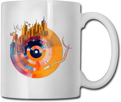 New Creative Ceramic Mug Coffee Cup Water Mug Music Print Design 
