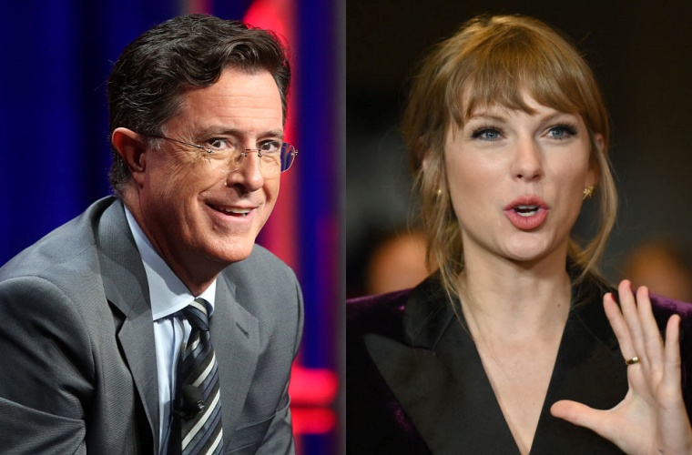 Stephen Colbert Confesses He’d ‘Jump of a Cliff Into Spikes’ for Taylor Swift