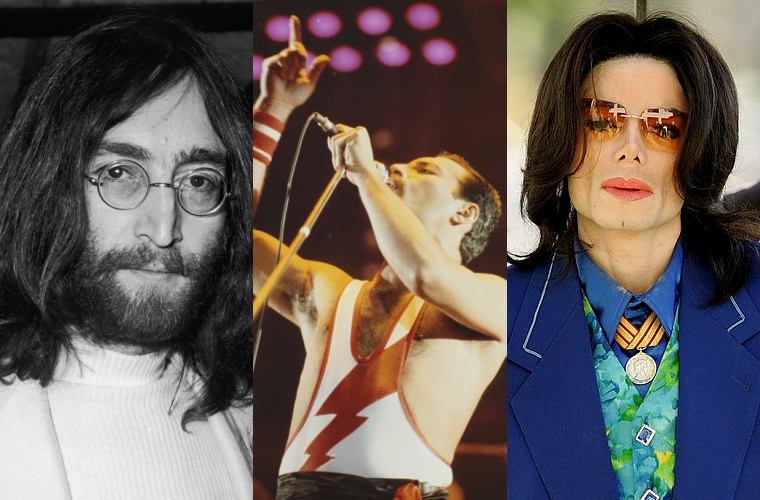 John Lennon, Freddie Mercury, Michael Jackson