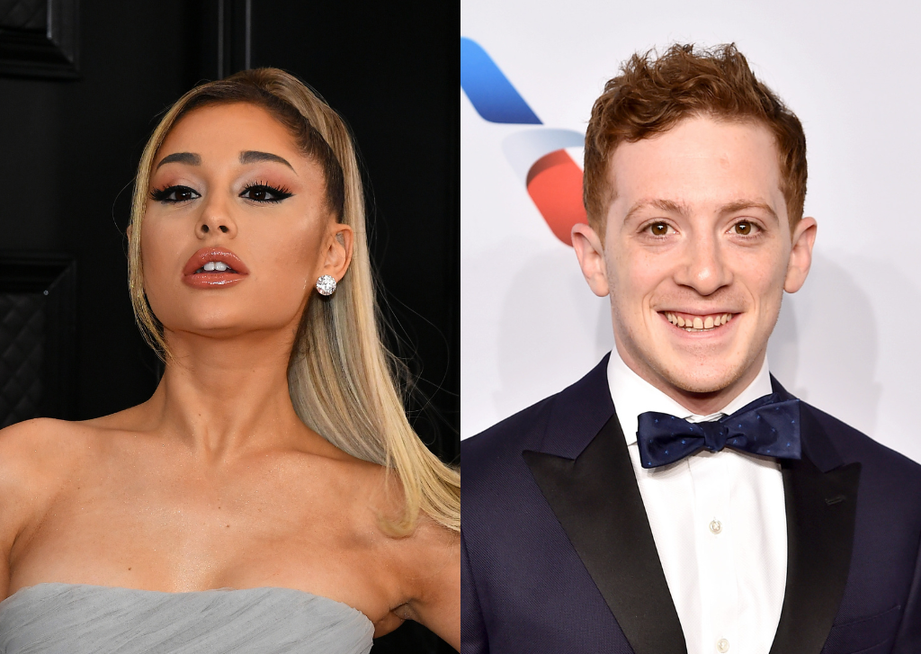 Ariana Grande and Ethan Slater both smiled during a rare public appearance at the Stanley Cup finals