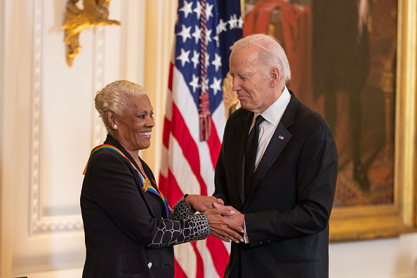 Dionne Warwick with US president Joe Biden