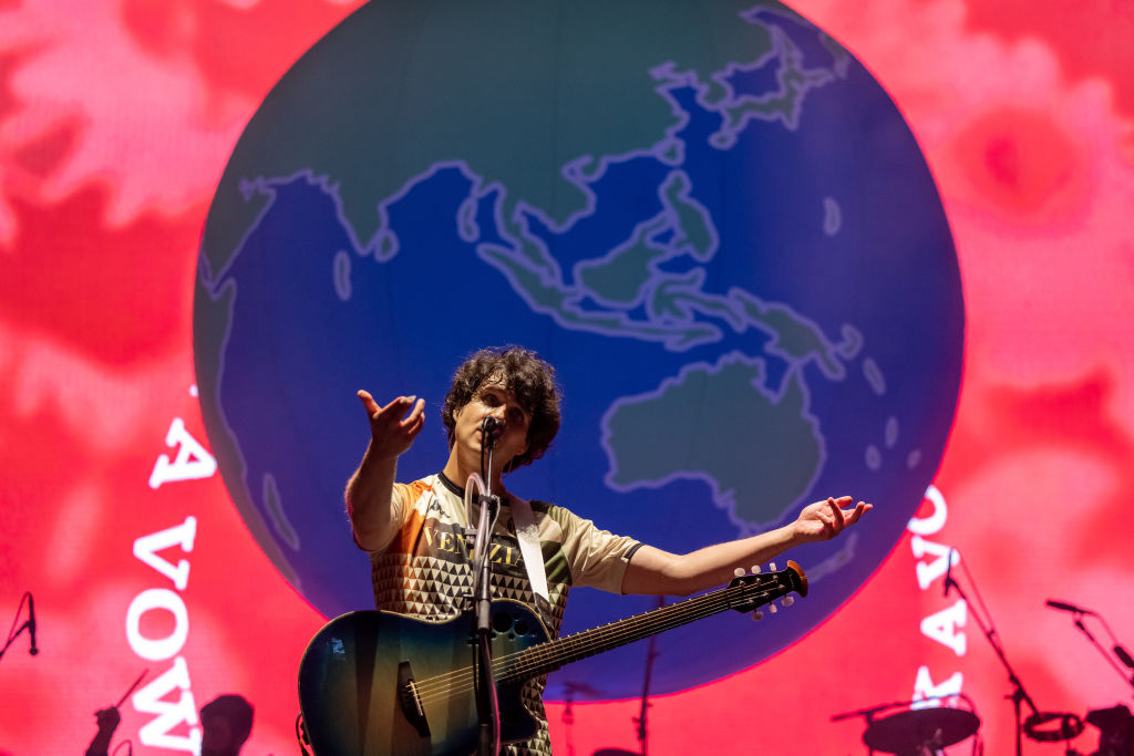 Ezra Koenig of Vampire Weekend performs during the Incheon Pentaport Music Festival in South Korea