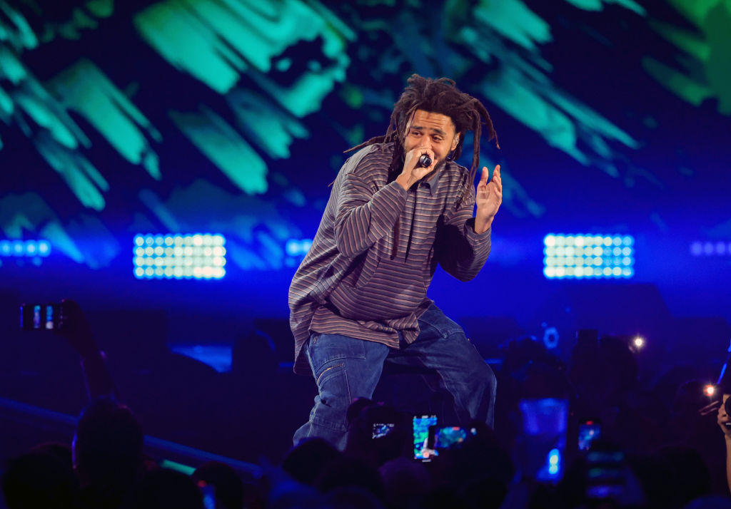 J. Cole onstage during the 2023 iHeartRadio Music Festival