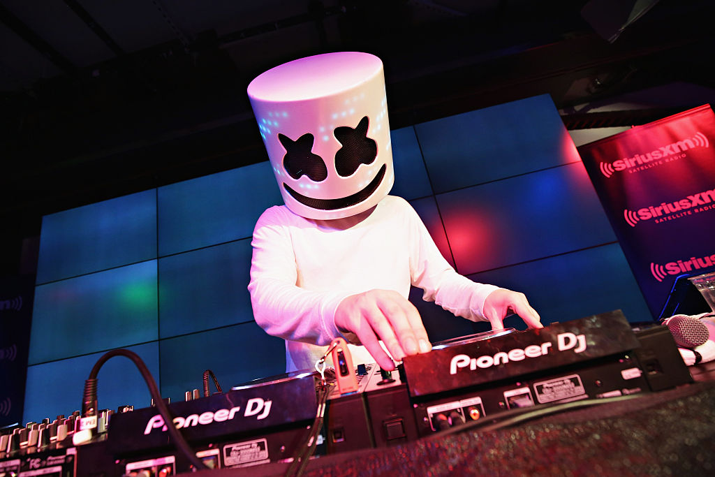 Marshmello performs a private concert for SiriusXM listeners at the YouTube Space on November 18, 2016 in New York City. 