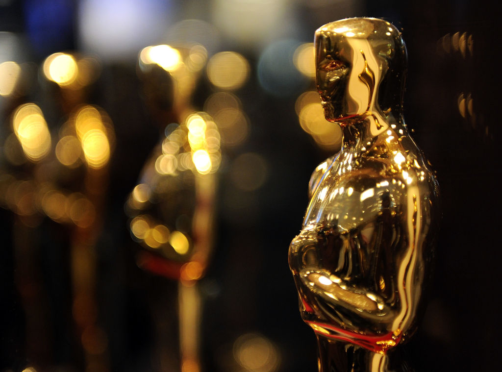 Oscar statues on display at "Meet the Oscars" (2015)