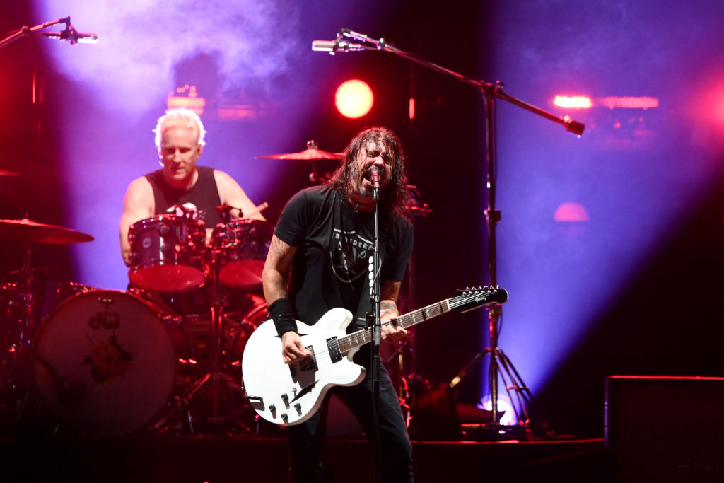Josh Freese and Dave Grohl of Foo Fighters perform onstage during Harley-Davidson's Homecoming Festival - Day 2 at Veterans Park on July 15, 2023 in Milwaukee,