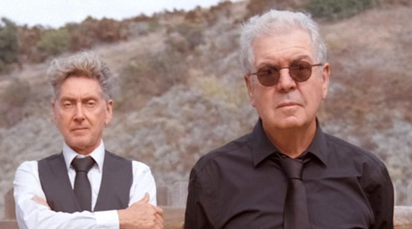 Iconic Gothic drummers Budgie and Lol Tolhurst pose in Los Angeles, where they will play the Cruel World festival on May 11, 2024.