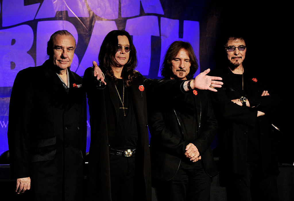 Bill Ward, Ozzy Osbourne, Geezer Butler and Tony Iommi of Black Sabbath appear at a press conference to announce their first new album in 33 years and a world tour in 2012 at the Whisky a Go Go on November 11, 2011 in West Hollywood, Calif.