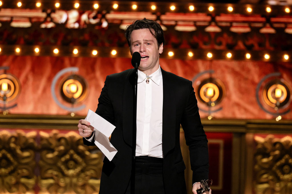 Jonathan Groff shed tears after winning his first Tony Award