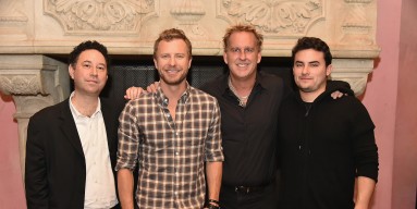 Journalist Alan Light, country star Dierks Bentley and concert promoters Brian O'Connell and Jordan Wolowitz in New York City