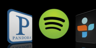 Pandora, Spotify and TuneIn icons