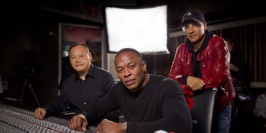 Dr. Dre, Jimmy Iovine (right) and Peter Chou, looking professional for Beats. 