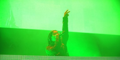 Skrillex performing at Madison Square Garden NYE 2014