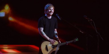 Ed Sheeran performs at the 2015 BRITs