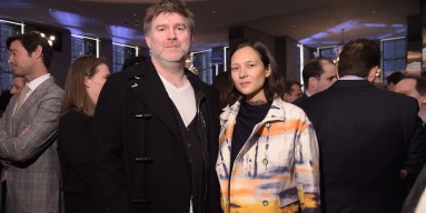 James Murphy of LCD Soundsystem and Christina Topsoe attend The New York Times Magazine Relaunch Event on February 18, 2015