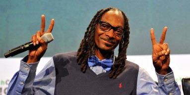 Recording artist Snoop Dogg speaks onstage during day one of TechCrunch Disrupt SF 2015