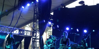 (L-R) Musicians Theresa Wayman, Jenny Lee Lindberg and Emily Kokal and Stella Mozgawa of the band Warpaint perform onstage during day 3 of the 2014 Coachella Valley Music & Arts Festival at the Empire Polo Club on April 13, 2014 in Indio, California.