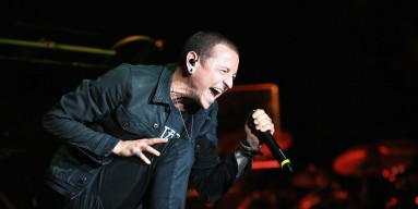 Singer Chester Bennington of Linkin Park performs onstage during Rock in Rio USA at the MGM Resorts Festival Grounds on May 9, 2015 in Las Vegas, Nevada. 
