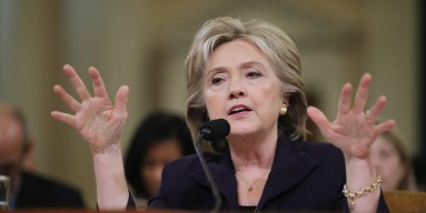Democratic presidential candidate and former Secretary of State Hillary Clinton testifies before the House Select Committee on Benghazi October 22, 2015 on Capitol Hill in Washington, DC. The committee held a hearing to continue its investigation on the a