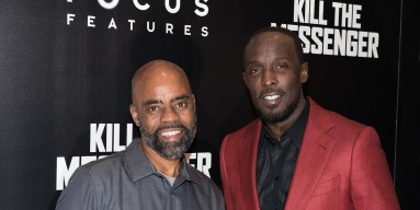 Author 'Freeway' Ricky Ross (L) and actor Michael Kenneth Williams arrive at the 'Kill The Messenger' New York Screening at Museum of Modern Art on October 9, 2014 in New York City. 