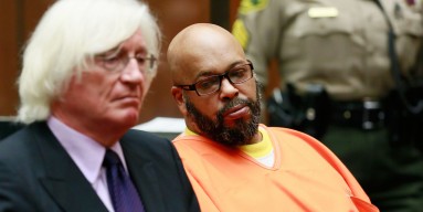 Marion 'Suge' Knight and his lawyer Thomas Meserau attend a bail review hearing at Criminal Courts Building