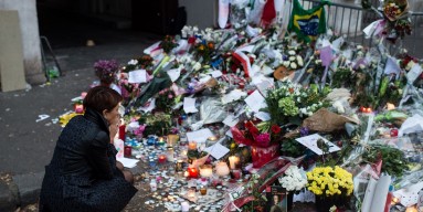 Memorial outside of the Bataclan