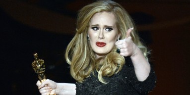 Singer Adele Adkins accepts the Best Original Song award for Skyfall from 'Skyfall' onstage during the Oscars held at the Dolby Theatre