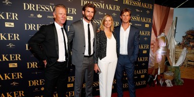 (L-R) Craig Hemsworth, Liam Hemsworth, Leonie Hemsworth and Chris Hemsworth arrive ahead of the Australian premiere of 'The Dressmaker' on October 18, 2015 in Melbourne, Australia. 