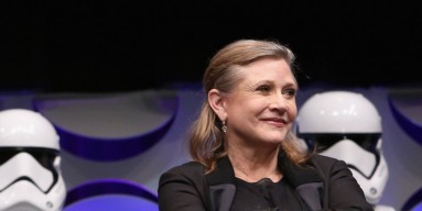 Carrie Fisher onstage during Star Wars Celebration 2015