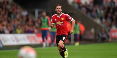 Manchester United player Juan Mata in action during the Barclays Premier League match between Swansea City and Manchester United on August 30, 2015 in Swansea, United Kingdom. 