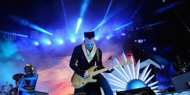 Luke Steele of Empire of the Sun performs during day 4 of the Firefly Music Festival on June 21, 2015