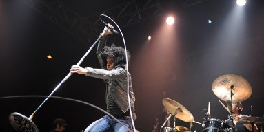 Cedric Bixler-Zavala of At The Drive-In performs on stage at Splendour In The Grass on July 27, 2012 in Byron Bay, Australia. 