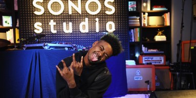 Danny Brown poses onstage before An Evening With Danny Brown Presented By Sonos And Pandora on October 2, 2014 in New York City.