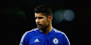 Diego Costa of Chelsea looks on during the Barclays Premier League match between Arsenal and Chelsea at The Emirates Stadium on January 24, 2016 in London, England. 