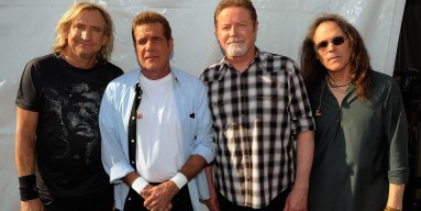 Joe Walsh, Glenn Frey, Don Henley and Timothy B. Schmit of the Eagles backstage during the 2012 New Orleans Jazz & Heritage Festival 