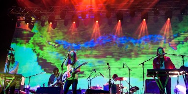 Kevin Parker of the band Tame Impala performs for fans during Splendour in the Grass on July 26, 2015 in Byron Bay, Australia.