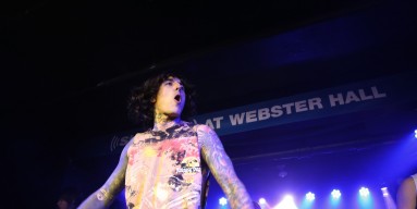 Oli Sykes of Bring Me the Horizon performs during SiriusXM Hosts Private Bring Me The Horizon Concert at The Studio At Webster Hall on September 15, 2015 in New York City. 