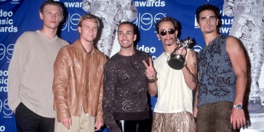 Backstreet Boys backstage at the 1999 MTV Video Music Awards. 