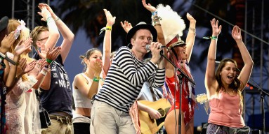 Stuart Murdoch of Belle and Sebastian performs onstage during day 2 of the 2015 Coachella Valley Music & Arts Festival