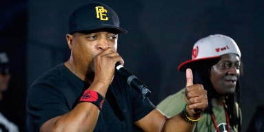 Chuck D (L) and Flavor Flav of Public Enemy perform onstage at Samsung Galaxy Life Fest at SXSW 2016 on March 12, 2016