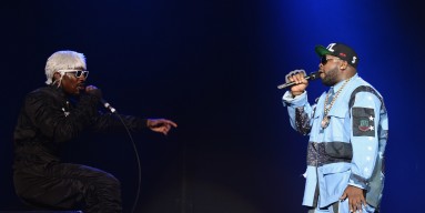 Outkast (Andre 3000, left, and Big Boi) do its thing at Lollapalooza. 