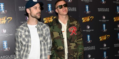 Ryan Lewis (L) and Macklemore at The Cosmopolitan of Las Vegas on September 4, 2016 in Las Vegas, Nevada