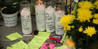 A memorial is seen near the site of a warehouse fire that has claimed the lives of at least thirty-three people on December 4, 2016 in Oakland, California.