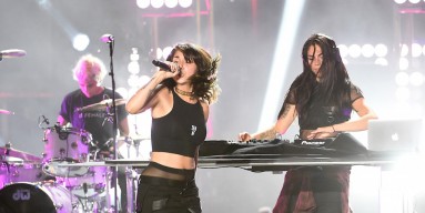 Yasmine Yousaf (L) and Jahan Yousaf of Krewella perform onstage at the MTV Fandom Awards San Diego at PETCO Park on July 21, 2016 in San Diego, California