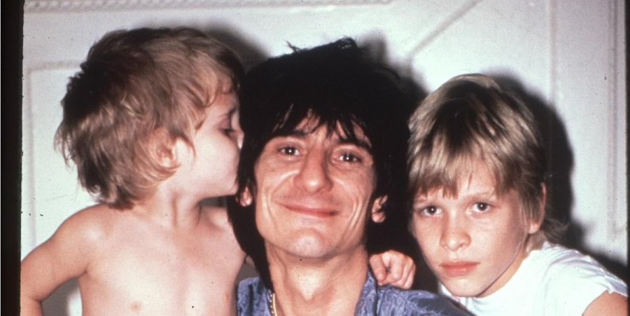 Ronnie Wood with children Jaime (right)