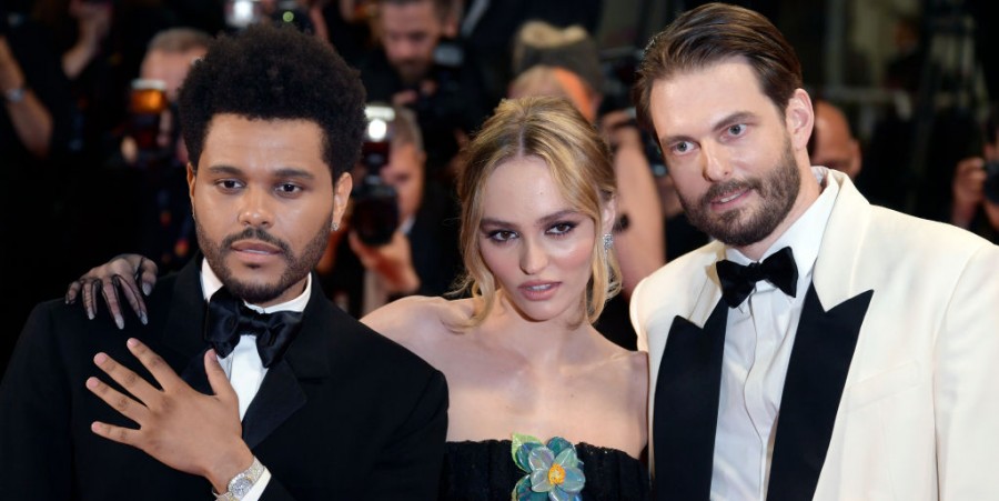 Abel Tesfaye, Lily-Rose Depp, Sam Levinson at the 76th Annual Cannes Film Festival at Palais des Festivals on May 22, 2023 in Cannes, France