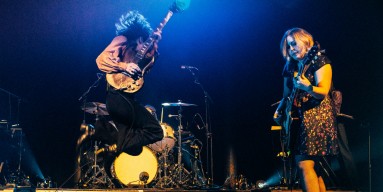 Carrie Brownstein and Corin Tucker of Sleater-Kinney perform at the Pitchfork Festival in London on November 10, 2023.