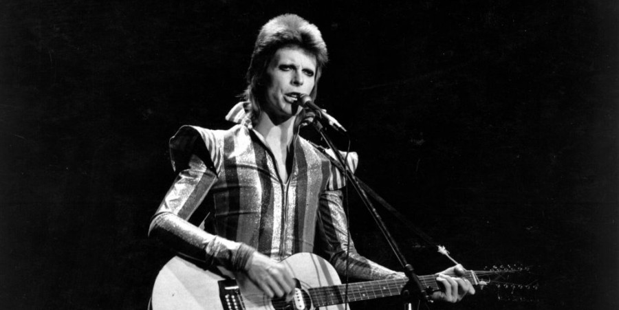 David Bowie performs his final concert as Ziggy Stardust at the Hammersmith Odeon, London on July 3, 1973.